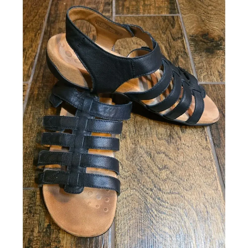 Vionic Harissa Gladiator Adjustable Leather Strap Orthopedic Comfort Sandals sz9